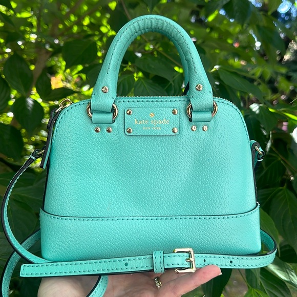 kate spade Handbags - FINAL PRICE KATE SPADE LEATHER SATCHEL RACHELLE WELLESLEY CROSSBODY BAG BLUE EUC